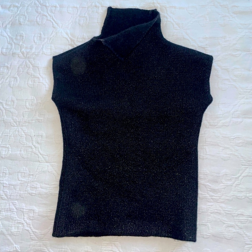 Per Se XXS/XS Black Turtleneck Wool/Knitted Top